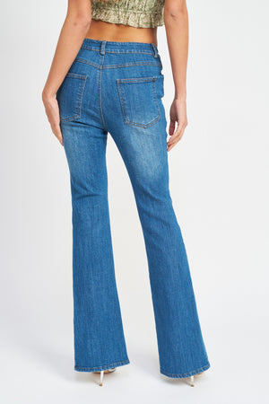 Split Front Flare Jeans