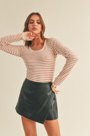 Striped LS Knitted Top
