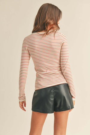 Striped LS Knitted Top