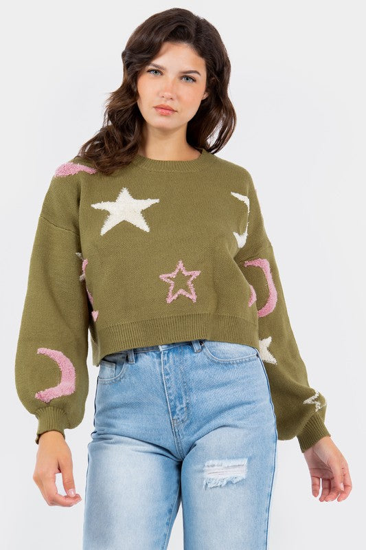 Star & Moon Knit Sweater