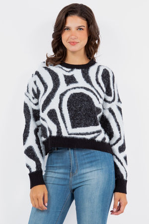 Pattern Soft Knit Sweater
