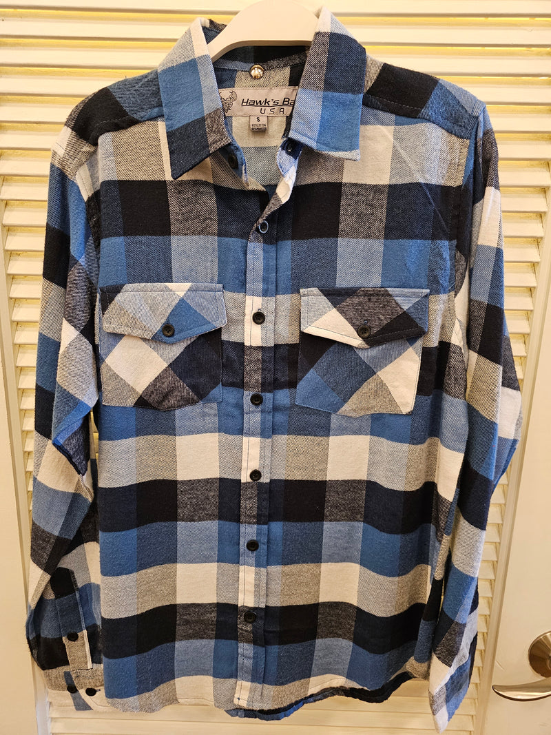 Men's Flannel Shirt Blue/White