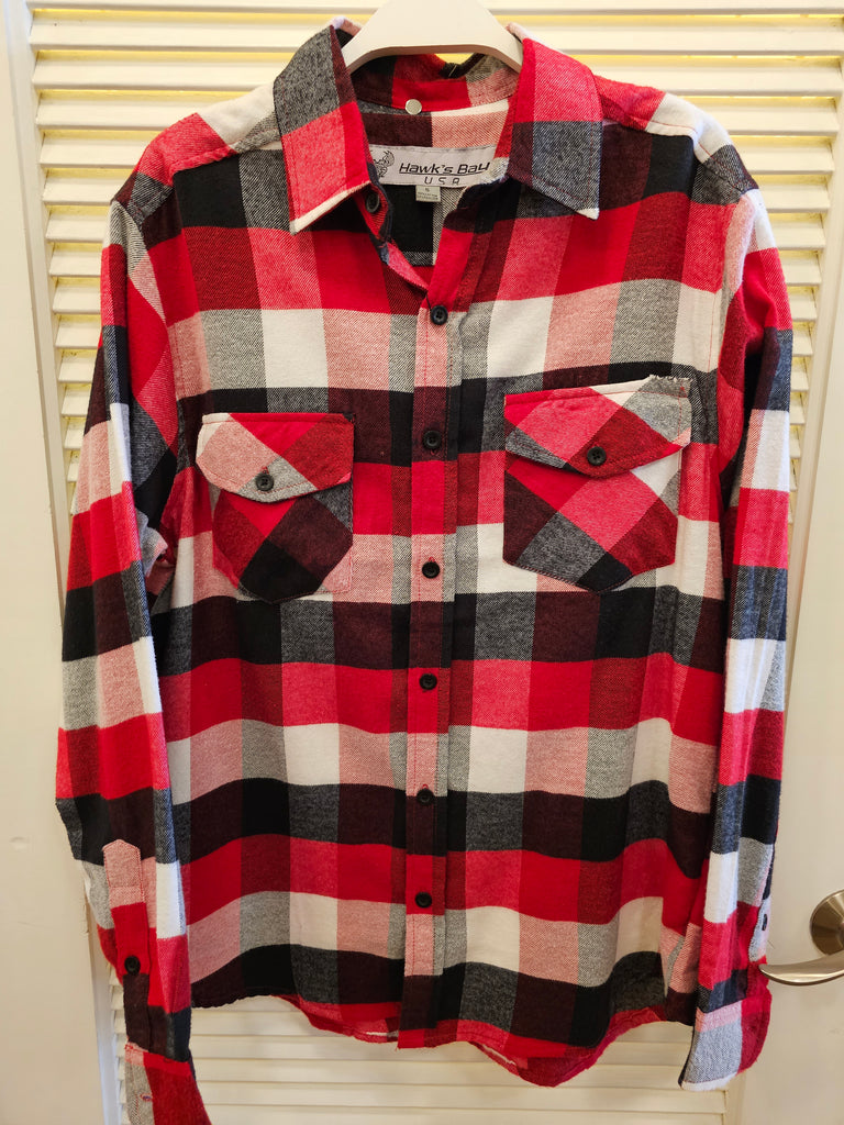 Men's Flannel Shirt Red/White