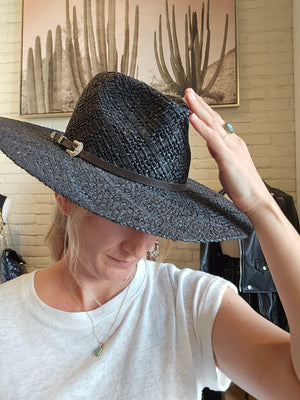 Thin Buckle Belted Hat