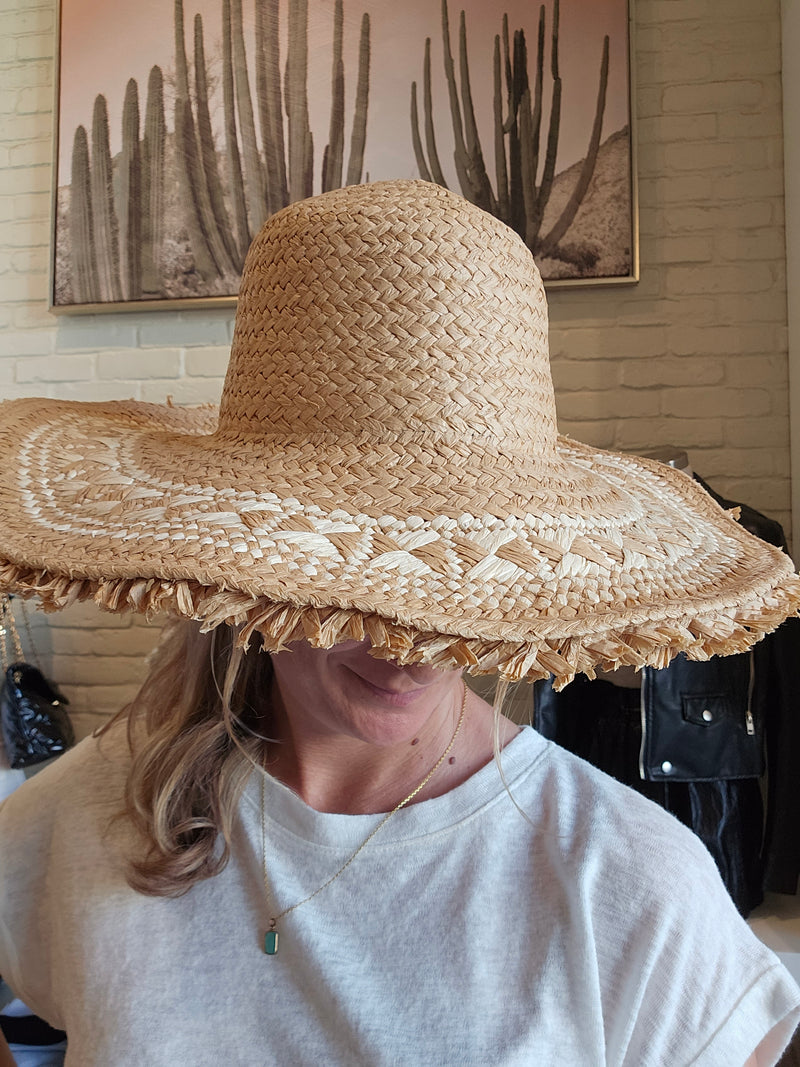 Pattern & Straw Woven Hat