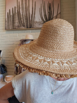 Pattern & Straw Woven Hat