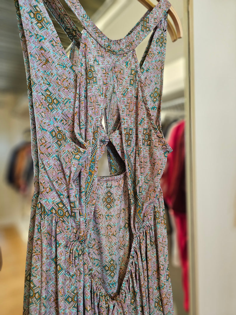 Printed Front Triangle Maxi Dress