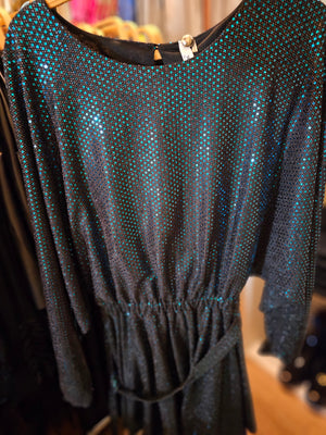Sequin Mini Dress With Tie-Front