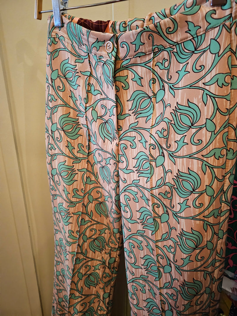 Pleated & Patterned Pants