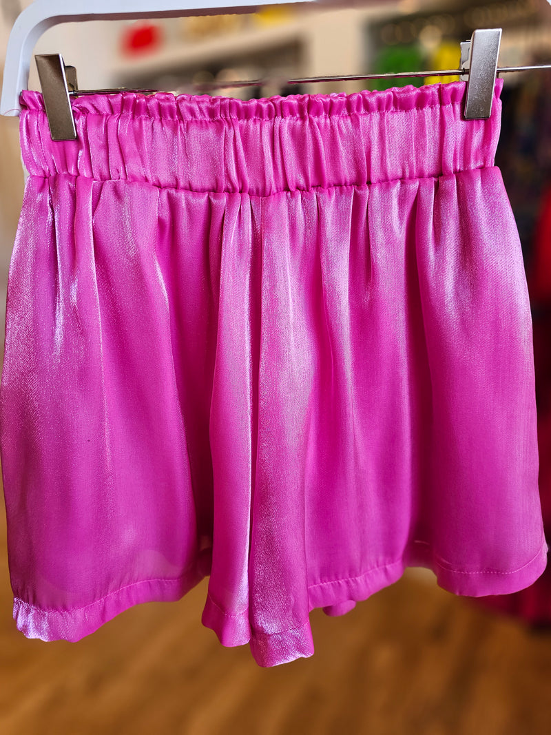 High Waist Satin Shorts