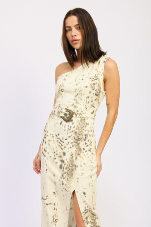 Western Buckle One Shoulder Dress