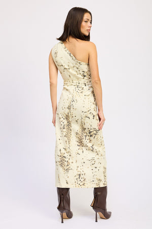 Western Buckle One Shoulder Dress